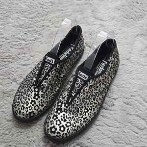 Keds flower print metallic lace up sneakers - size 7.5